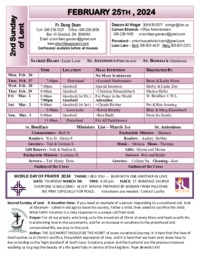 Feb 25 - 2nd Sunday of Lent