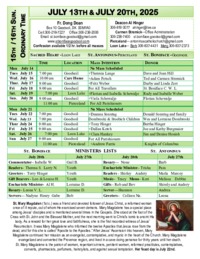 July 13 & July 20th - 15th and 16th Sun Ord.Time