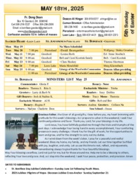 May 18 - 5th Sunday of Easter